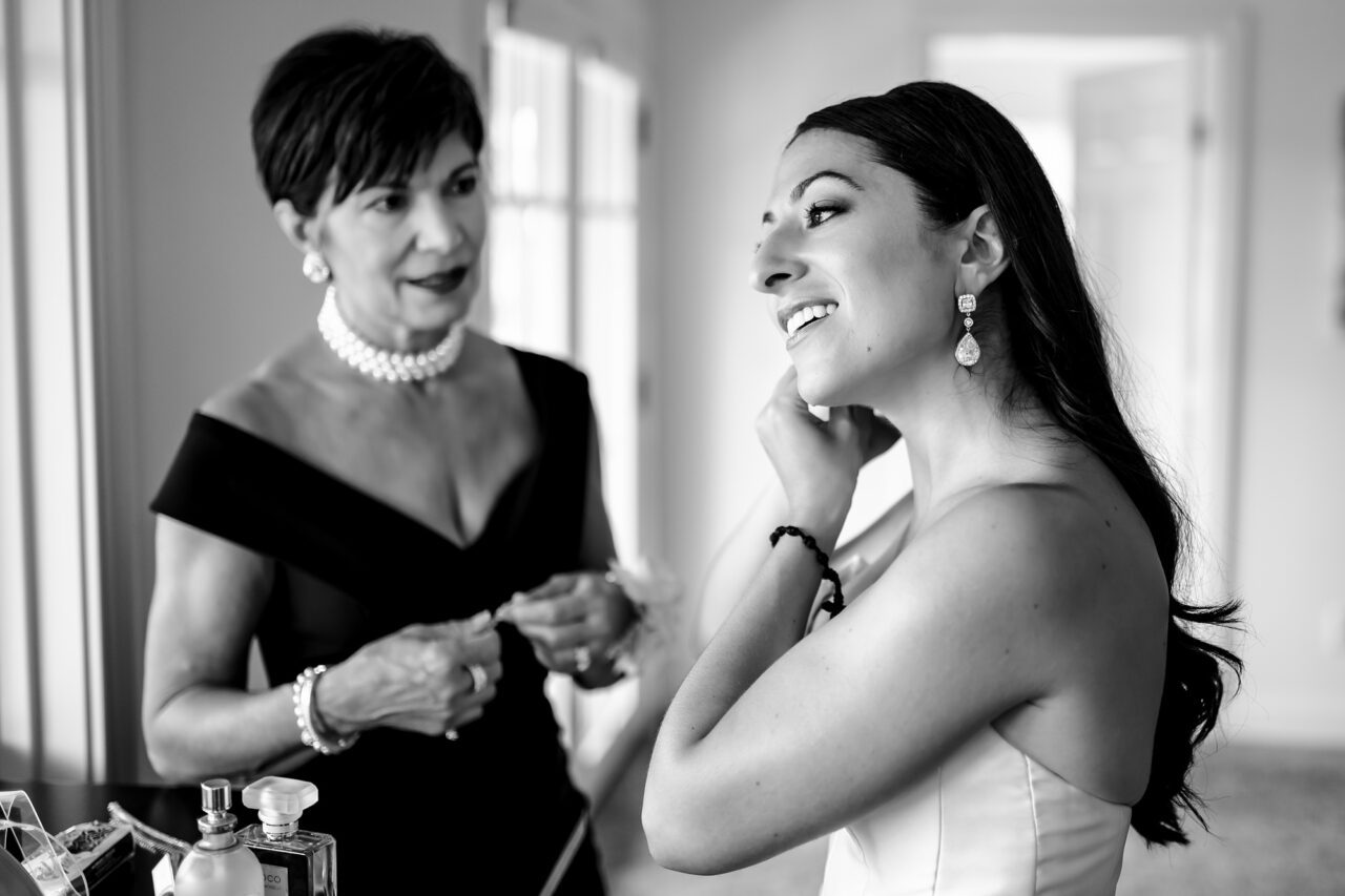 Bride getting ready at Bay Harbor Inn Cottage